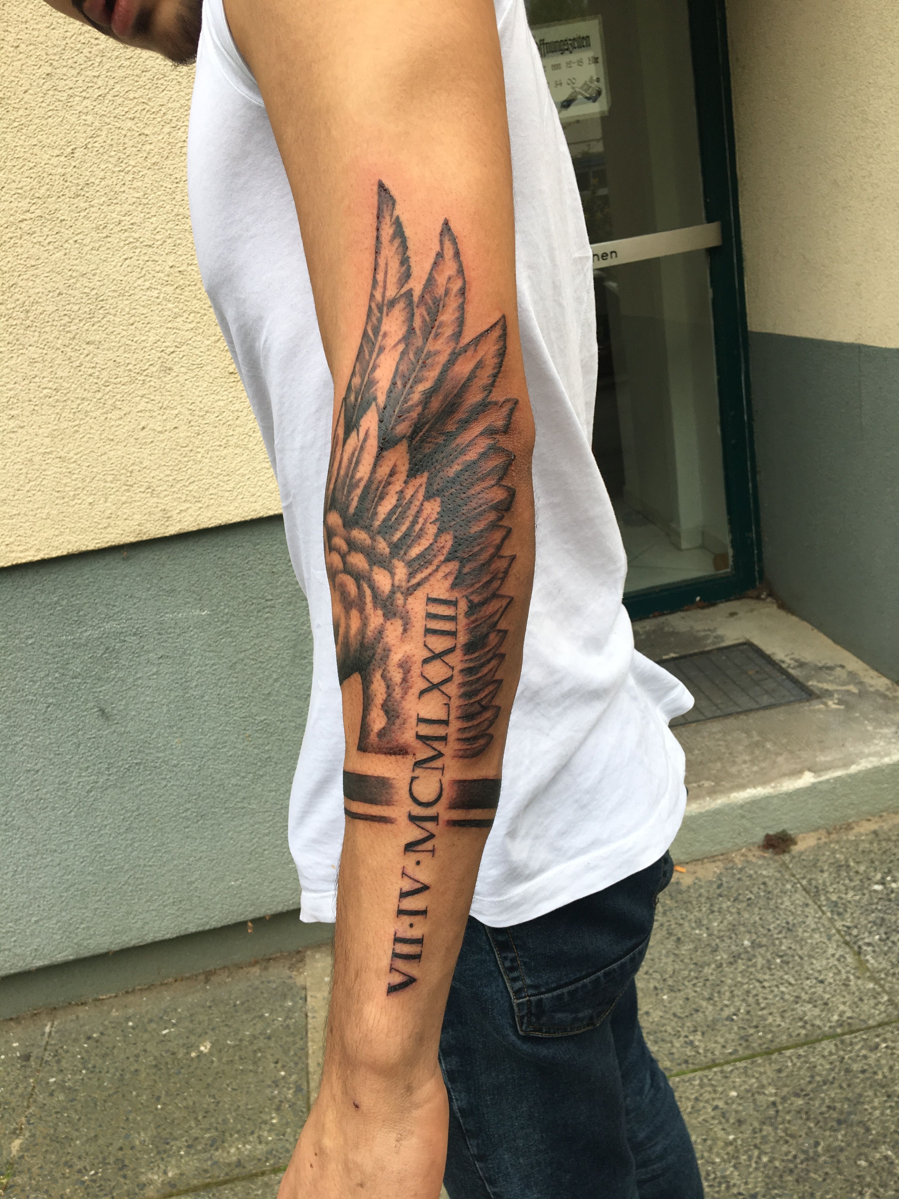 Groningen Rkc Blauwe Haai 20 Half Sleeve Angel Wing Forearm Tattoo