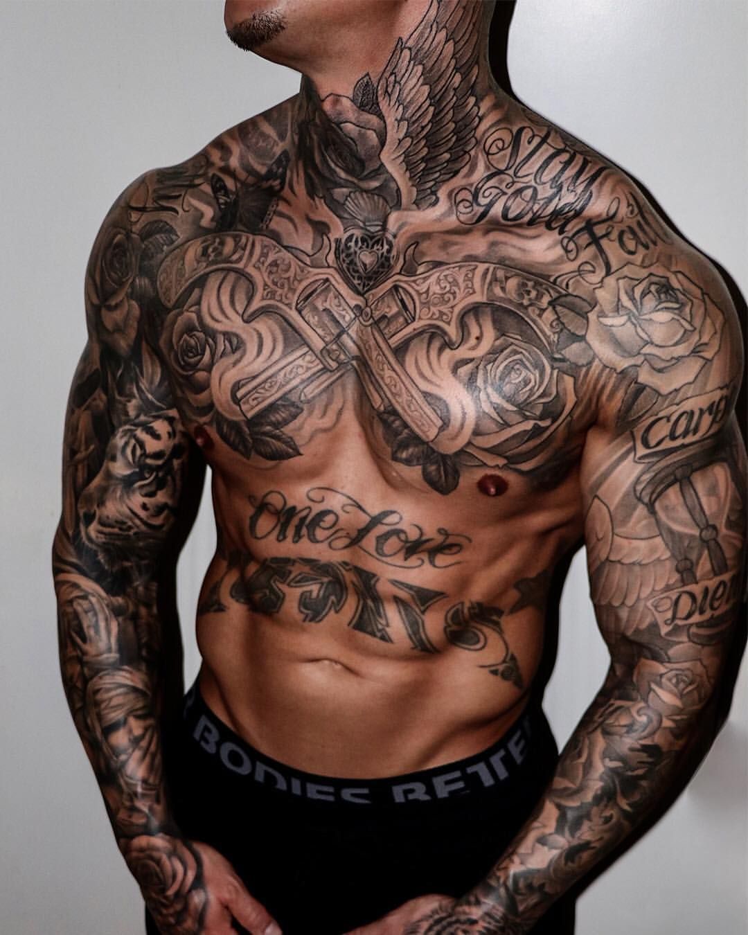 10 Stunning Guy Chest Piece Tattoo Ideas