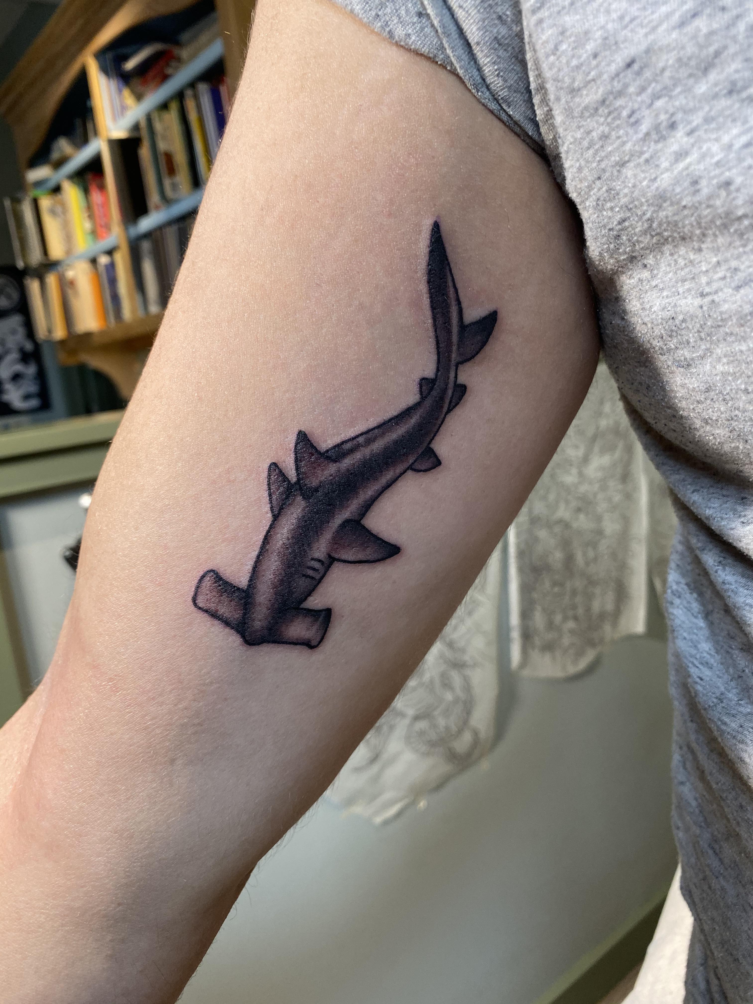 Hammerhead Shark Done By Chip Douglas At Great Lakes Tattoo Chicago Il