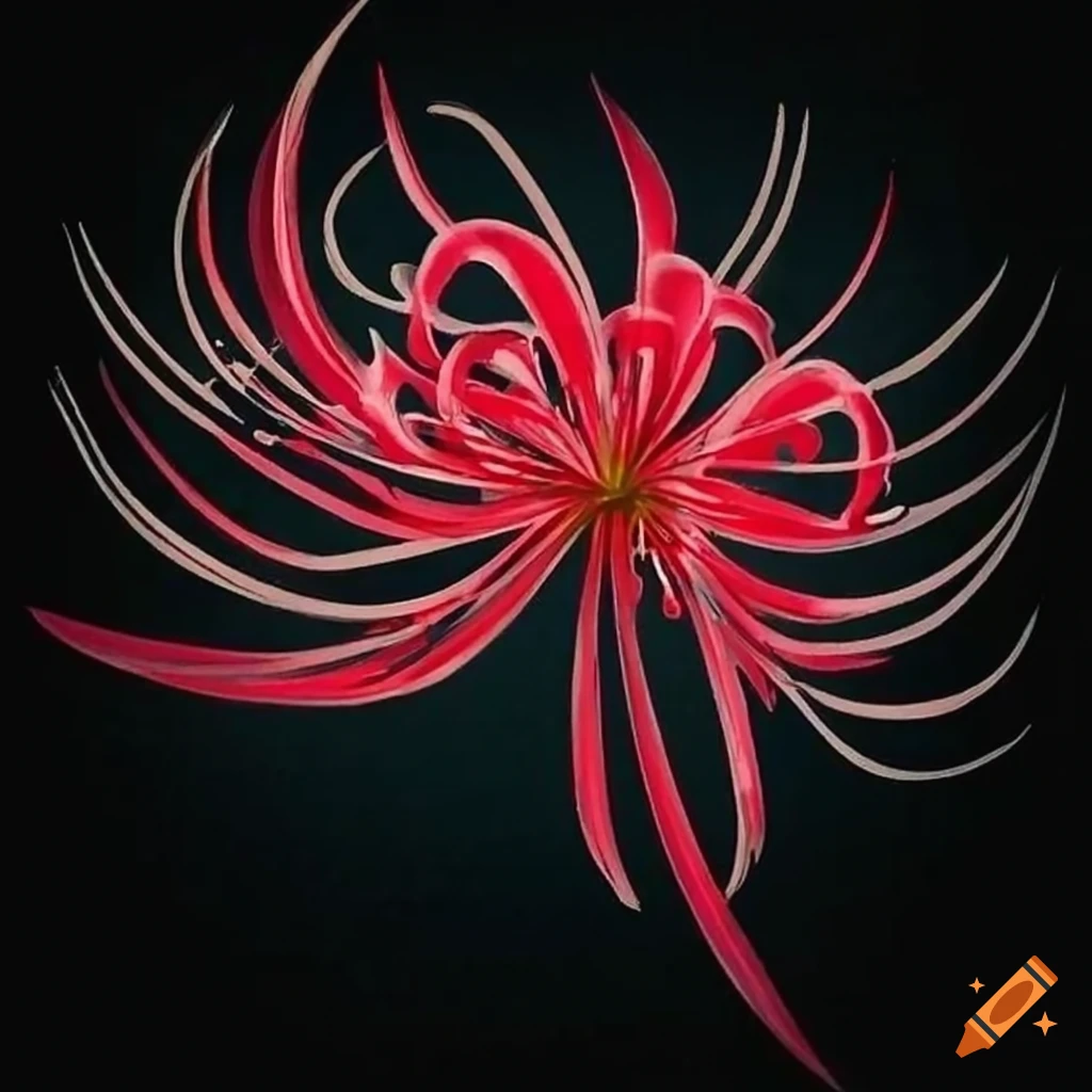 Hauntingly Beautiful Red Spider Lily Tattoo Design On Craiyon