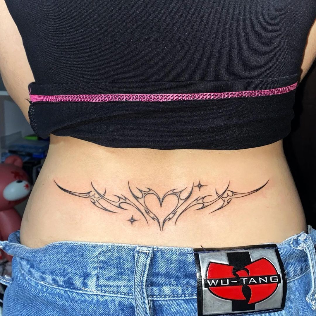 Heart Tramp Stamp Tattoos Tramp Stamp Tattoos Lace Tattoo Design