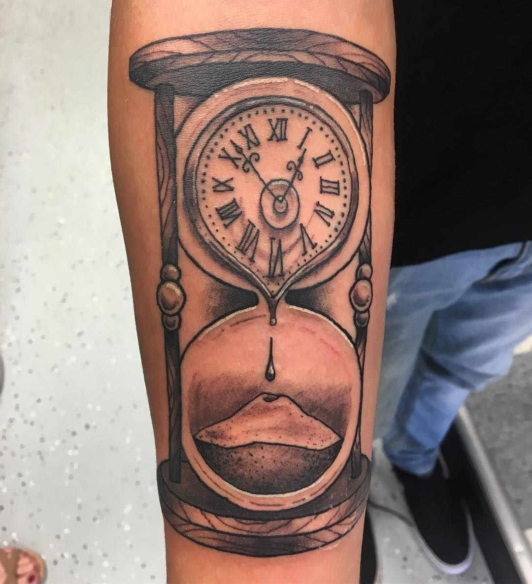 Hourglass Clock Tattoo