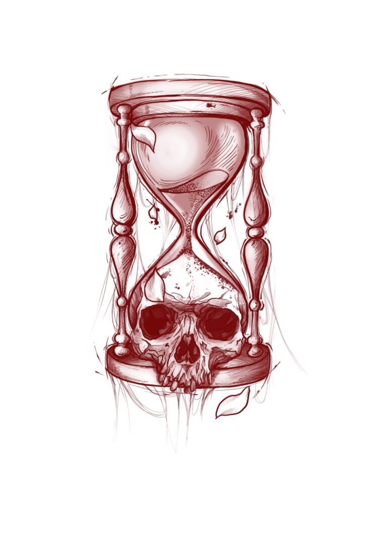 Hourglass Skull Fusion Best Tattoo Design Ideas