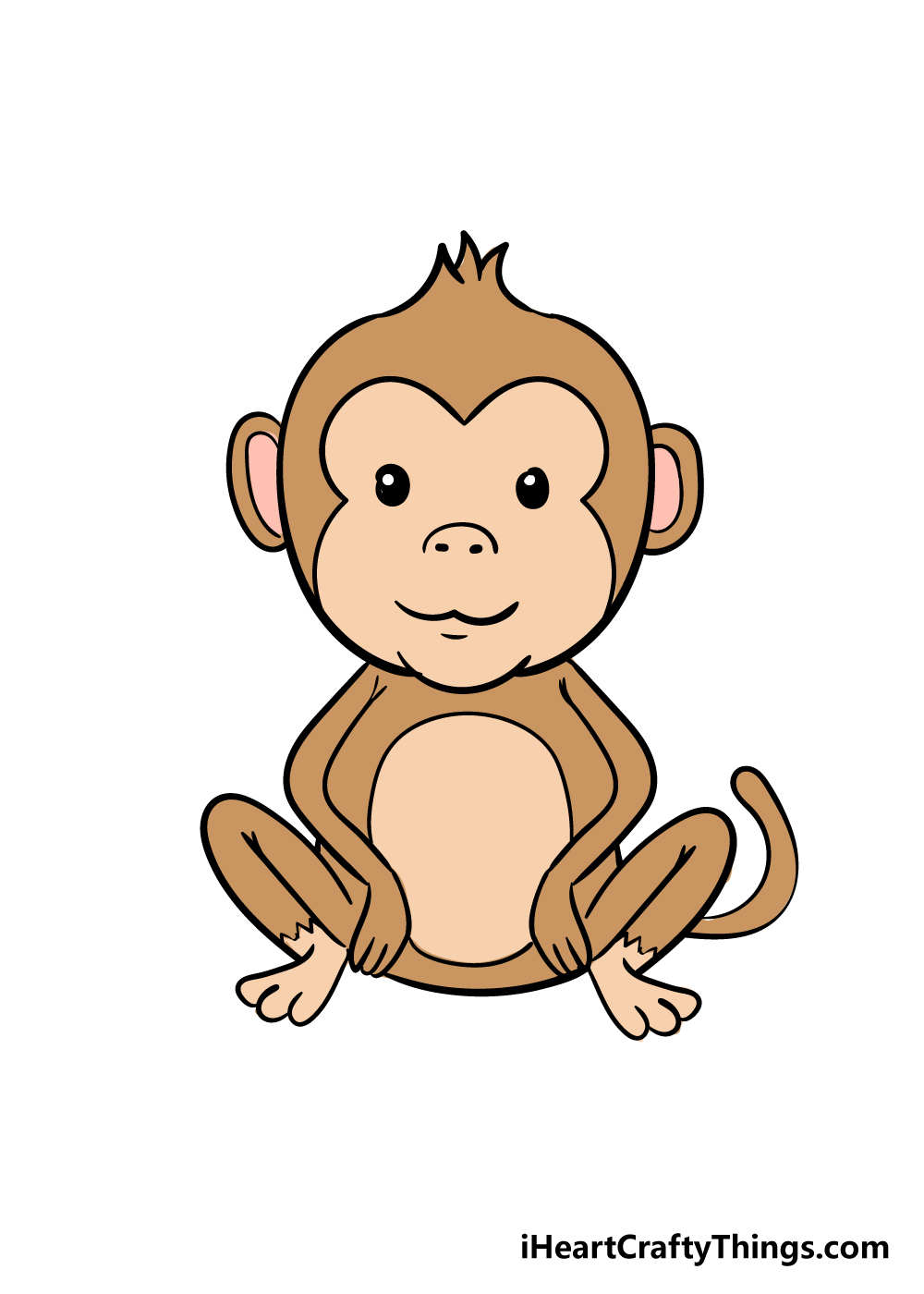 How To Draw A Monkey Step By Step Tutorial Easy Draw Monkey For Beginners Youtube