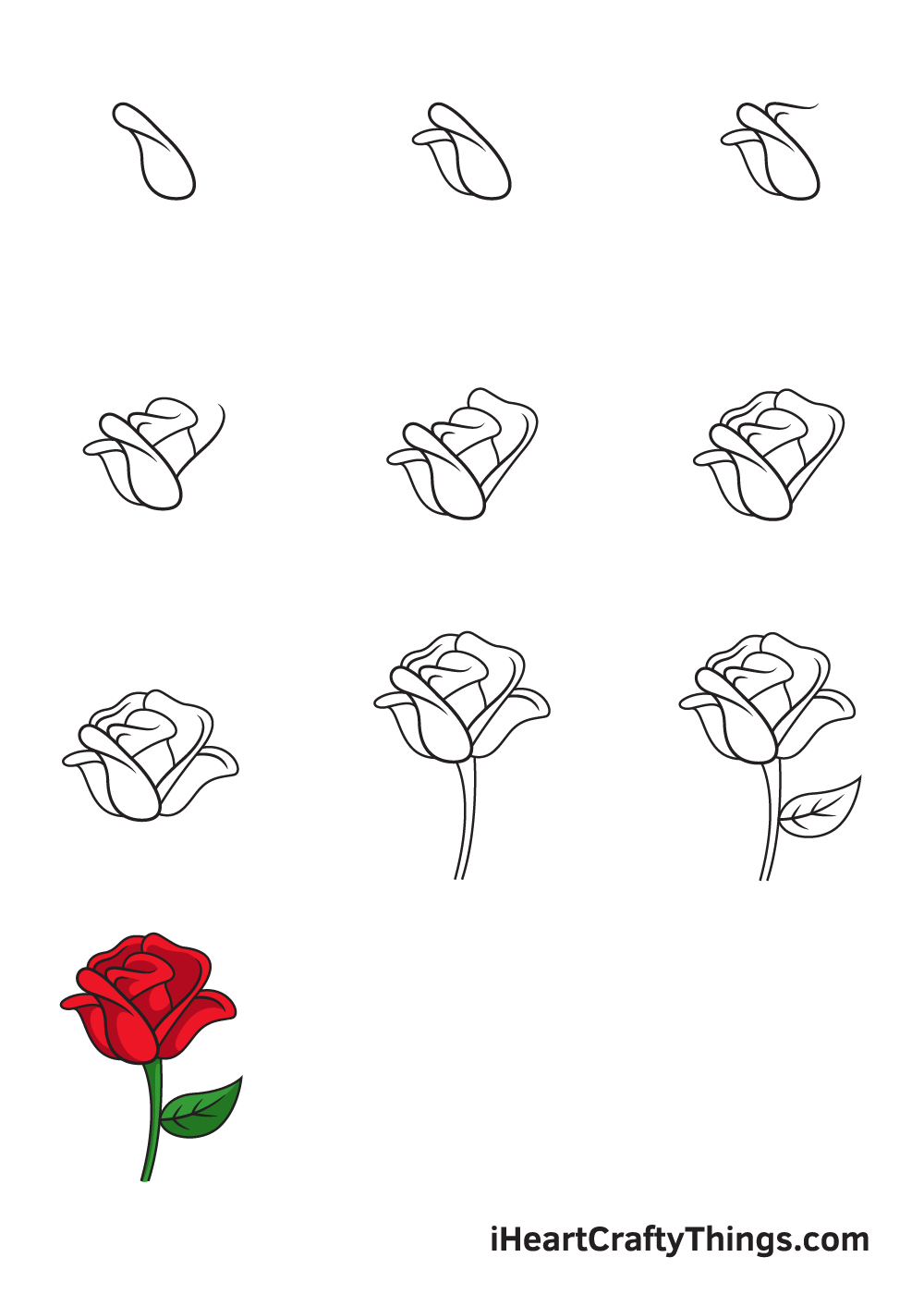 How To Draw An Open Rose Step By Step Easy This Is An Easy Rose For