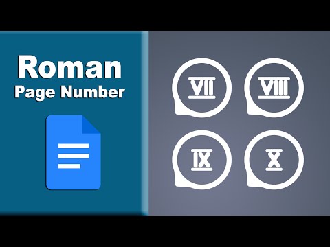 How To Make Page Numbers Roman Numerals In Google Docs Youtube