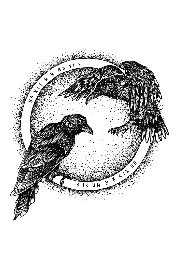 Hugin Munin Art Print By Wildwither