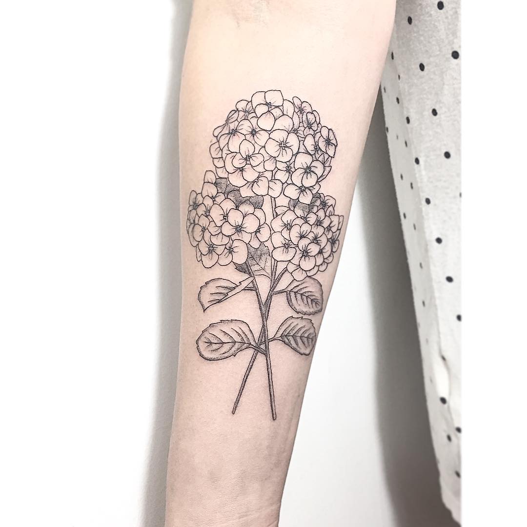 5 Stunning Hydrangea Tattoo Ideas in Black and White