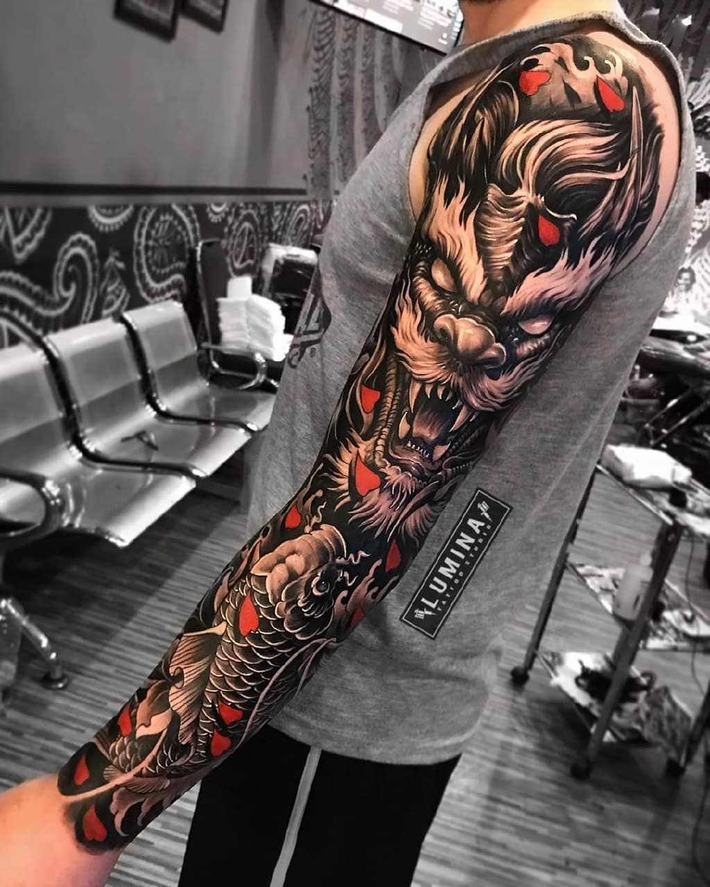 Inspirational Ink Sleeves Samurai Tattoo Sleeve Koi Tattoo Sleeve