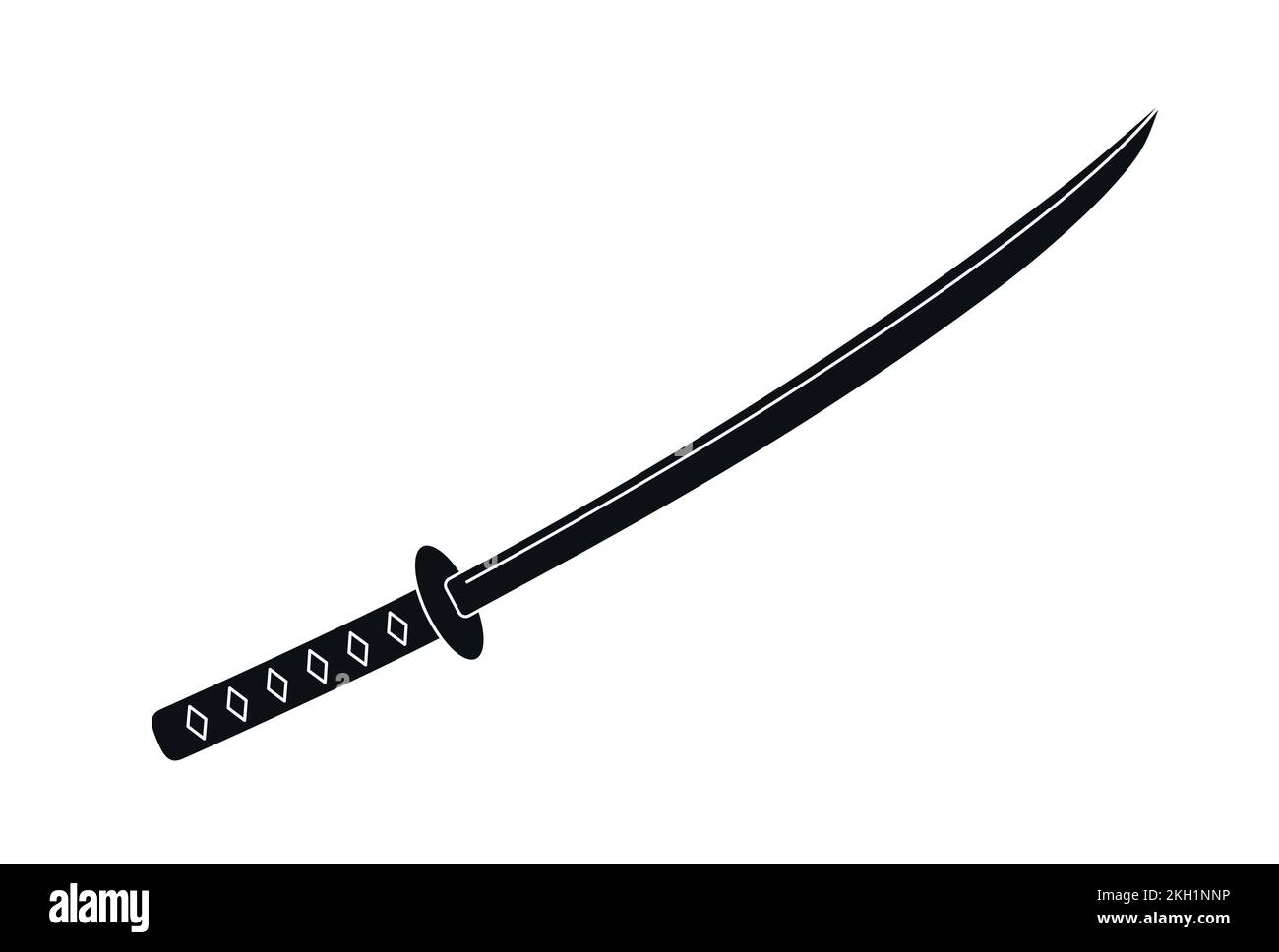 Japanese Samurai Sword Symbol Katana Vector Illustration Icon Stock