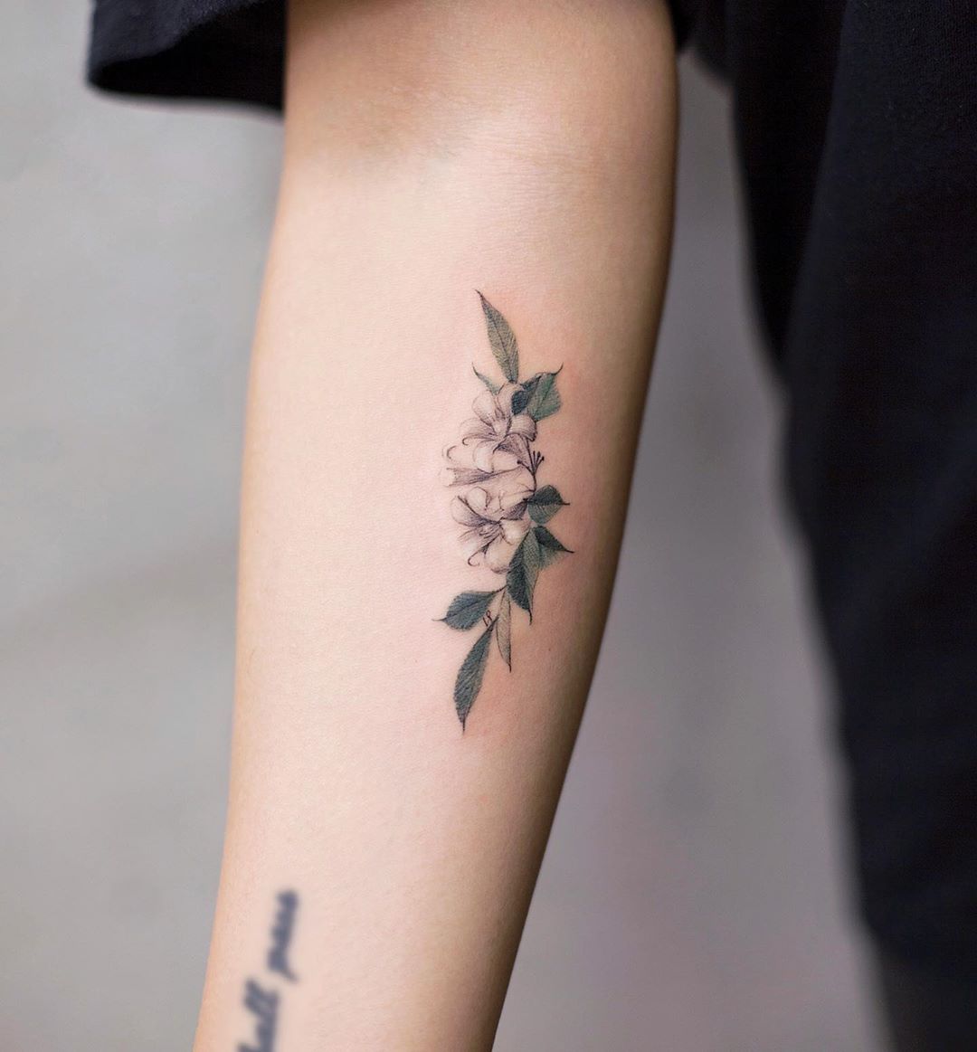 Jasmine Flower Tattoo Date Tattoos Subtle Tattoos Small Forearm Tattoos