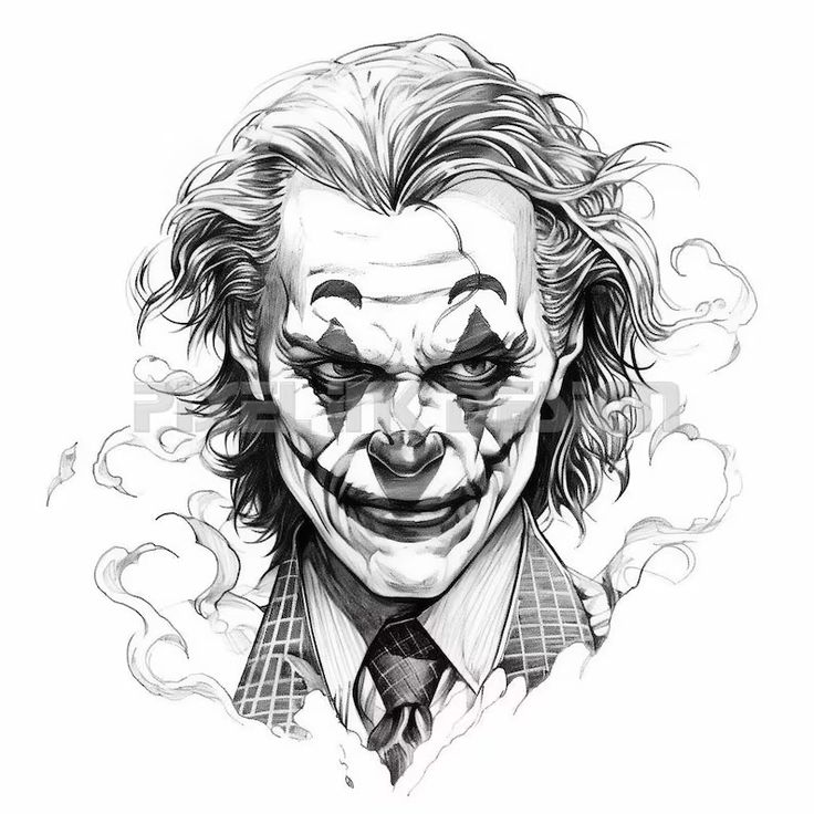 Joker Tattoo Design White Background Download High Resolution Digital