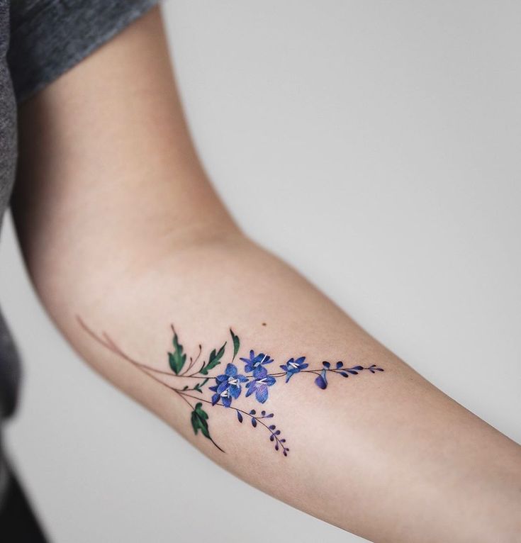 July Birth Flower Larkspur Watercolor Birth Flower Tattoos