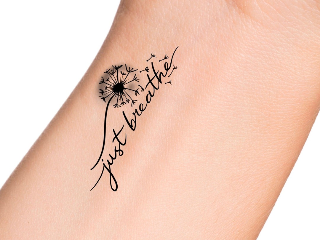 Just Breathe Dandelion Temporary Tattoo Etsy Ireland