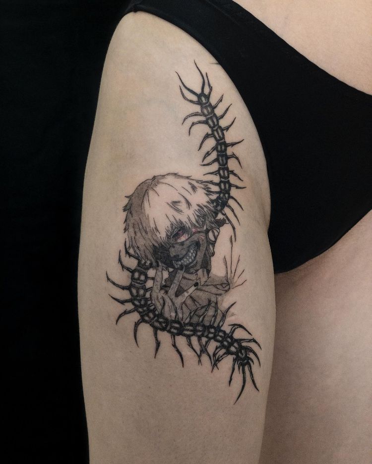 Kaneki Centipede Tattoo By Calisher Tt Tattoogrid Net