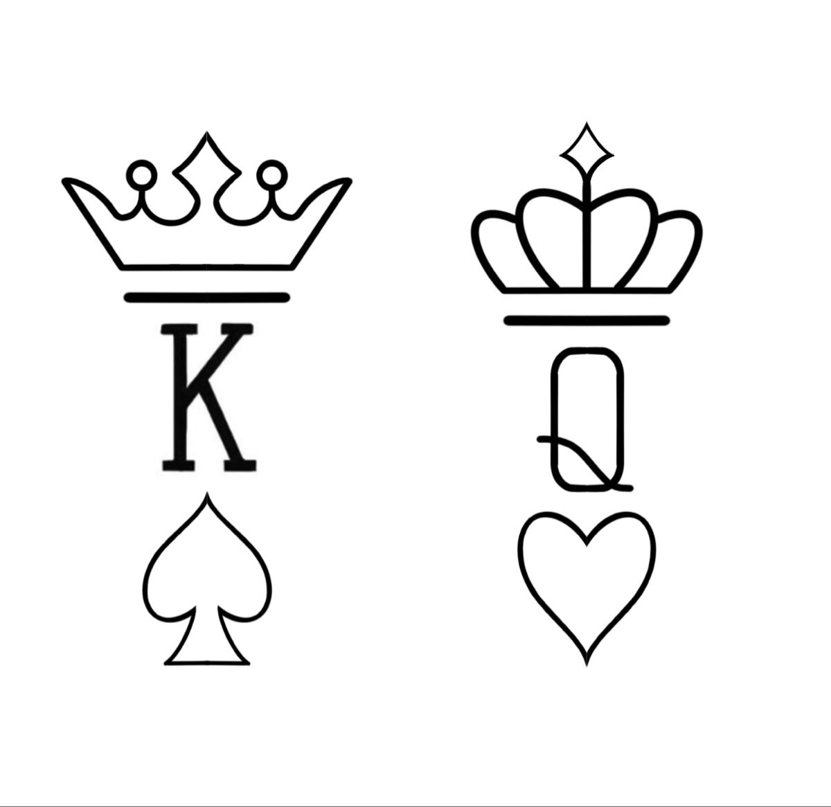 King And Queen Matching Tattoo Stencil In 2022 Tattoo Stencils Small Hand Tattoos Tattoo