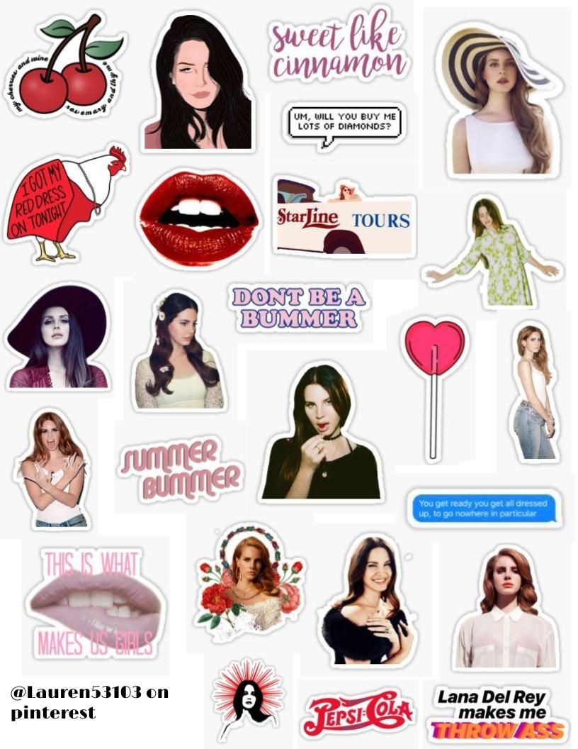 Lana Del Rey Sticker Pack Sticker By Liv Schlossman In 2021 Lana Del