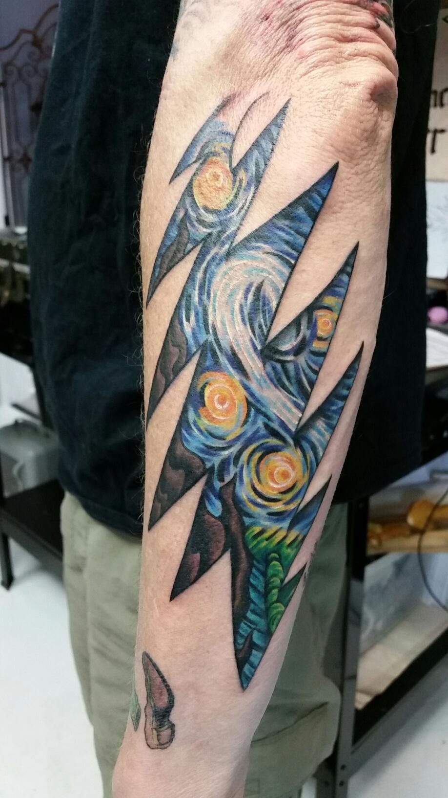 Latest Addition To My Grateful Dead Starry Night Mash Up Sleeve Tattoo