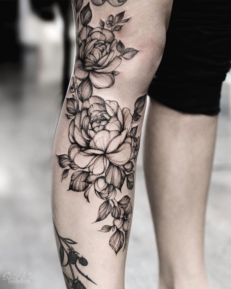 Beautiful Leg Sleeve Flower Tattoo Ideas for Inspiration