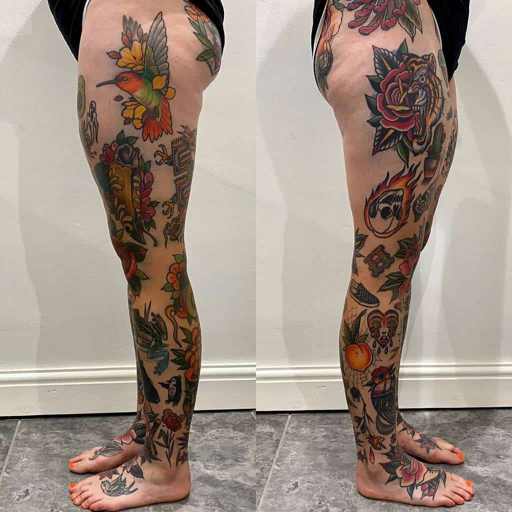 5 Stunning Leg Sleeve Tattoo Ideas for Women