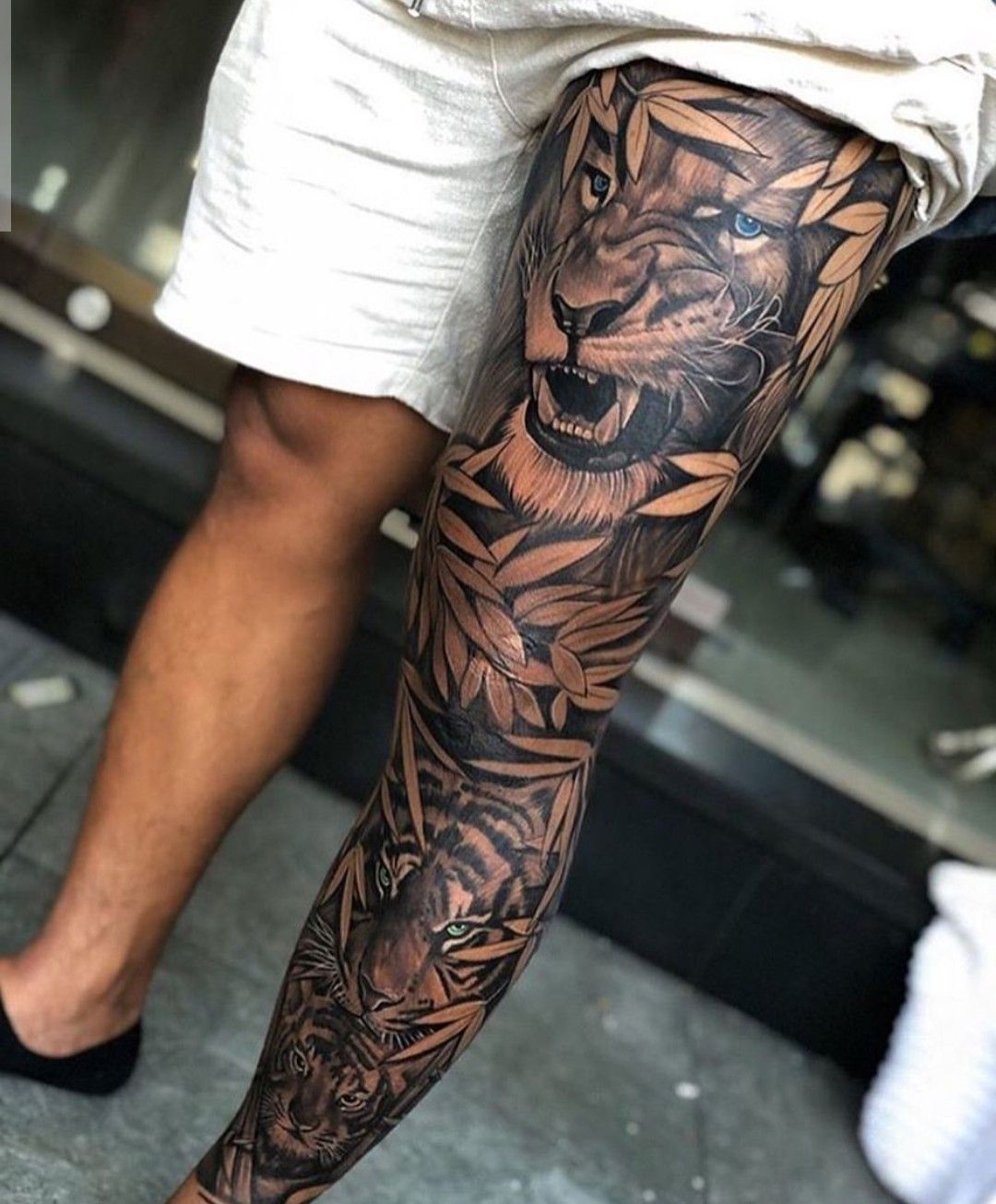 Top Leg Tattoo Sleeve Designs for Men