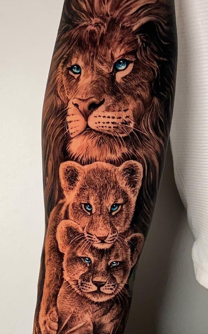 Lion And Cub Tattoo Designs