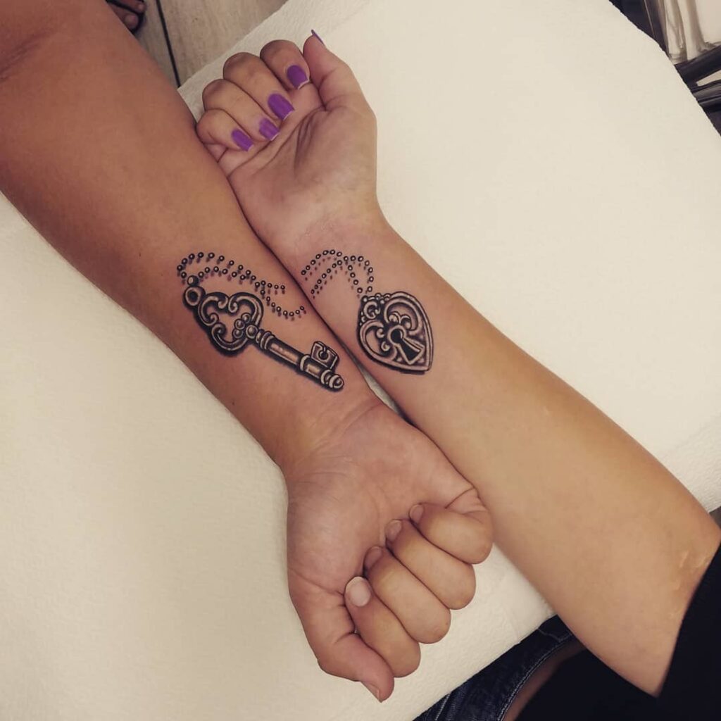 Lock And Key Locket Tattoos Key Tattoos Matching Couple Tattoos