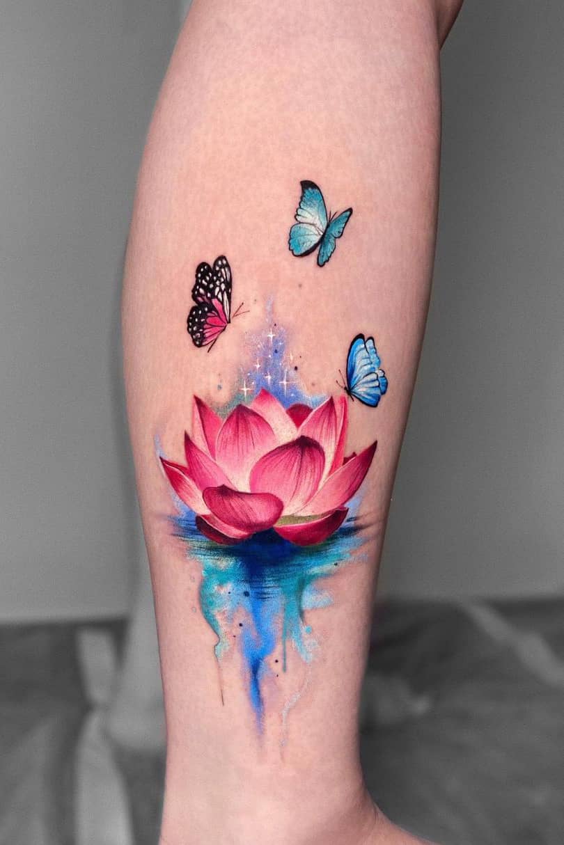 7 Stunning Lotus Flower Tattoo Ideas With Butterflies