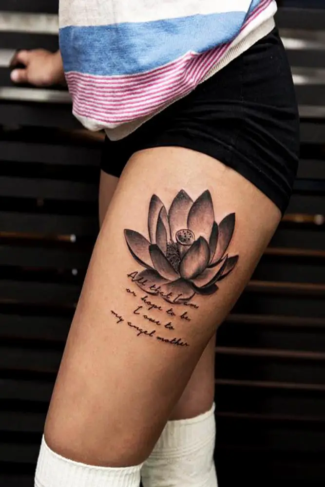 Stunning Lotus Flower Thigh Tattoo Ideas for Women