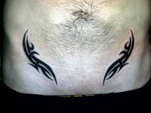 Lower Stomach Tribal Tattoos For Men