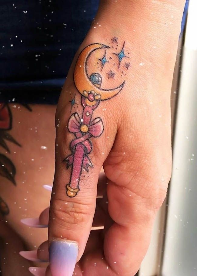 Magical Sailor Moon Wand Tattoo