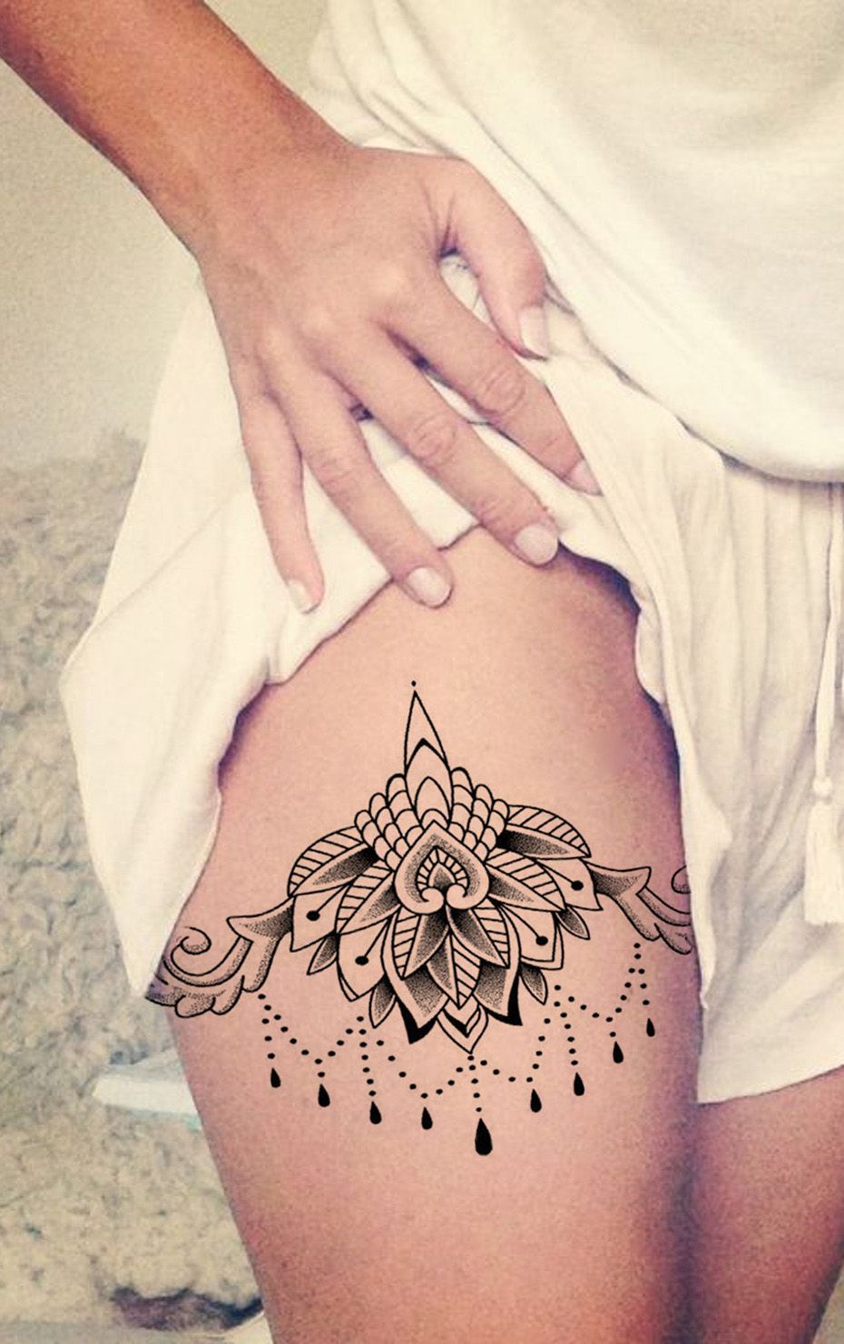 Mandala Thigh Tattoo By Justin Giordano Mandala Thigh Tattoo Thigh