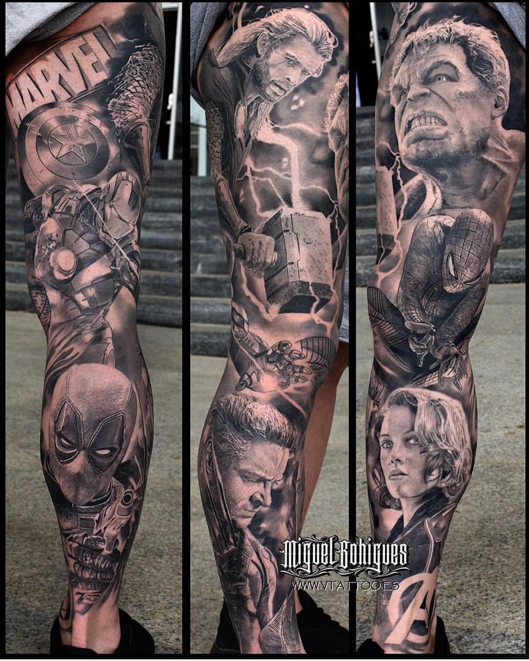 Marvel Characters Tattoo Sleeve Best Tattoo Ideas Gallery