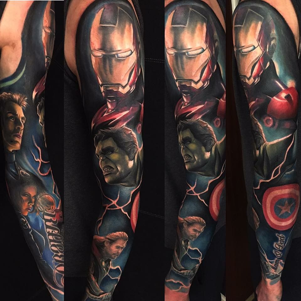 Marvel Tattoo Marvel Tattoos Sleeve Tattoos Avengers Tattoo