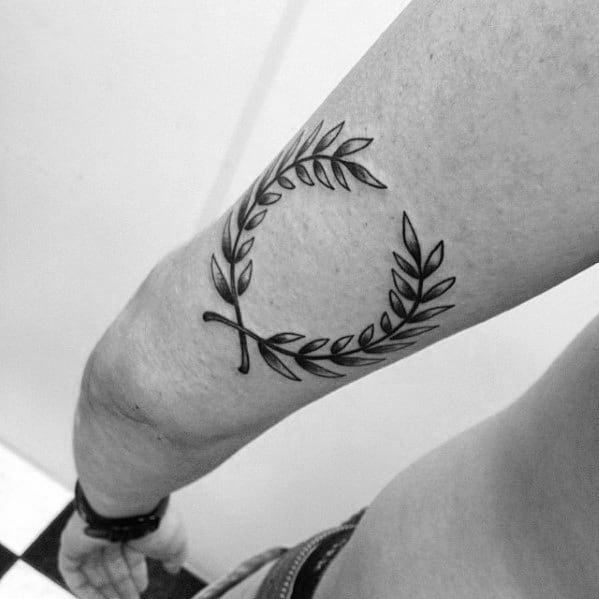 Masculine Laurel Wreath Tattoo Designs for Your Neck