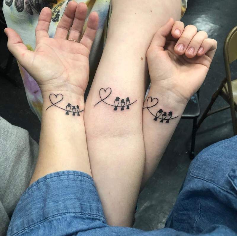 Matching Mother Daughters Tattoos Matchingtattoos Onelove Family Motherdaughter Tattoos