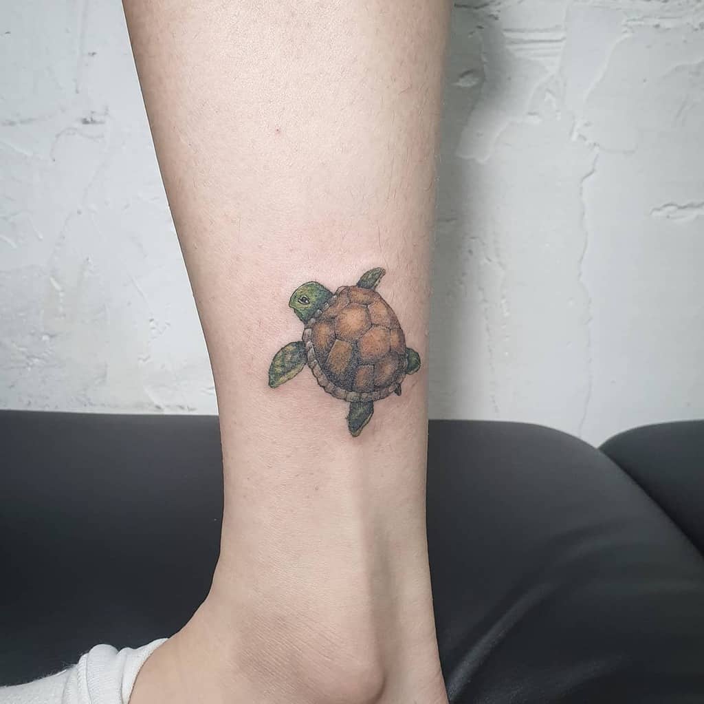 Small Turtle Tattoos with Deep Meanings