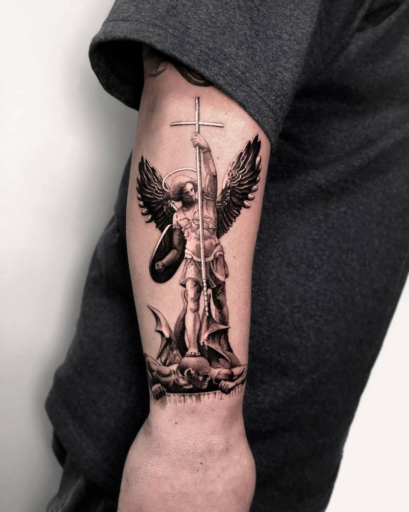 Michael Archangel Tattoo Forearm