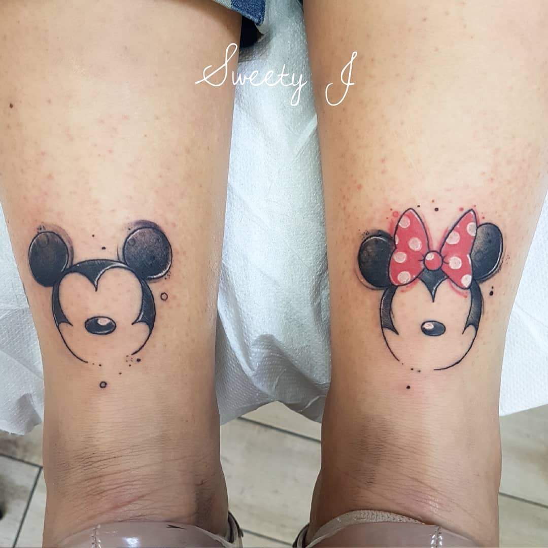 Mickey Mouse And Minnie Mouse Tattoo