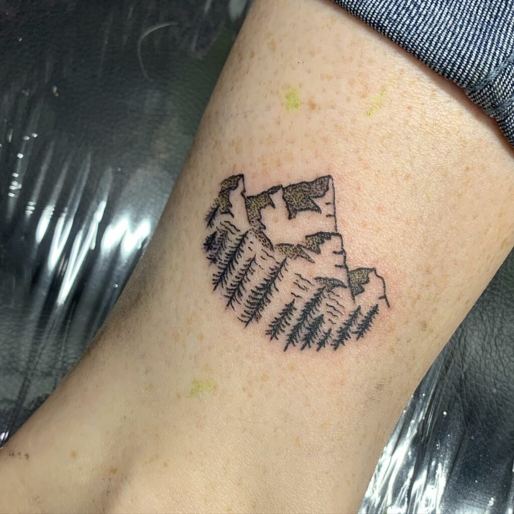 Minimalist Acotar Tattoo With Mountain And Stars