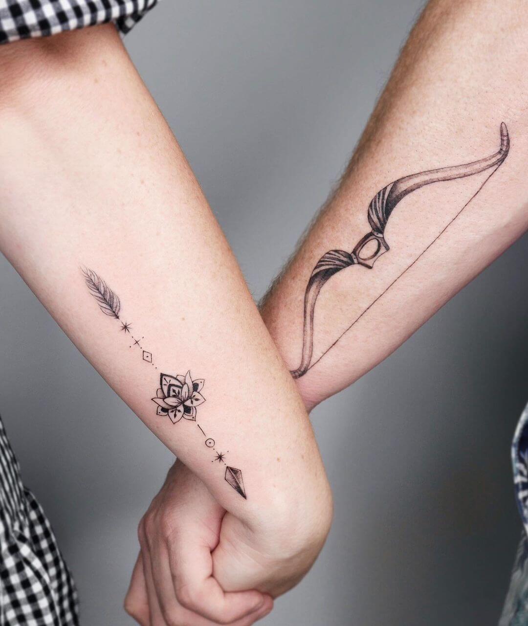 Minimalist Puzzle Piece Tattoos Idea For Couple