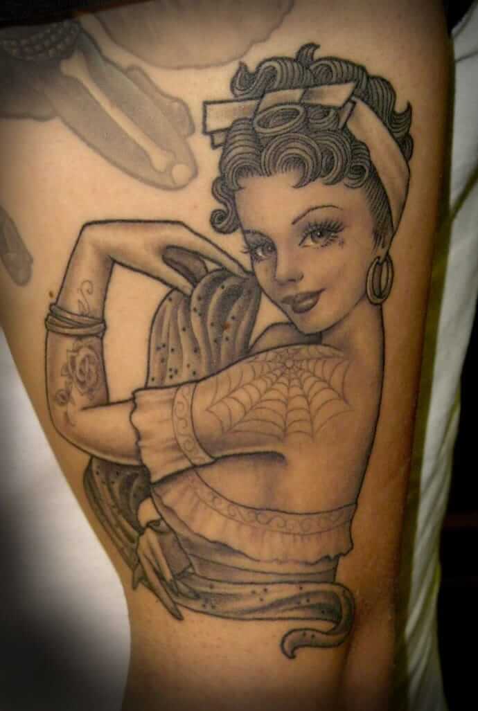 Modern Pin Up Girl Tattoos For Men