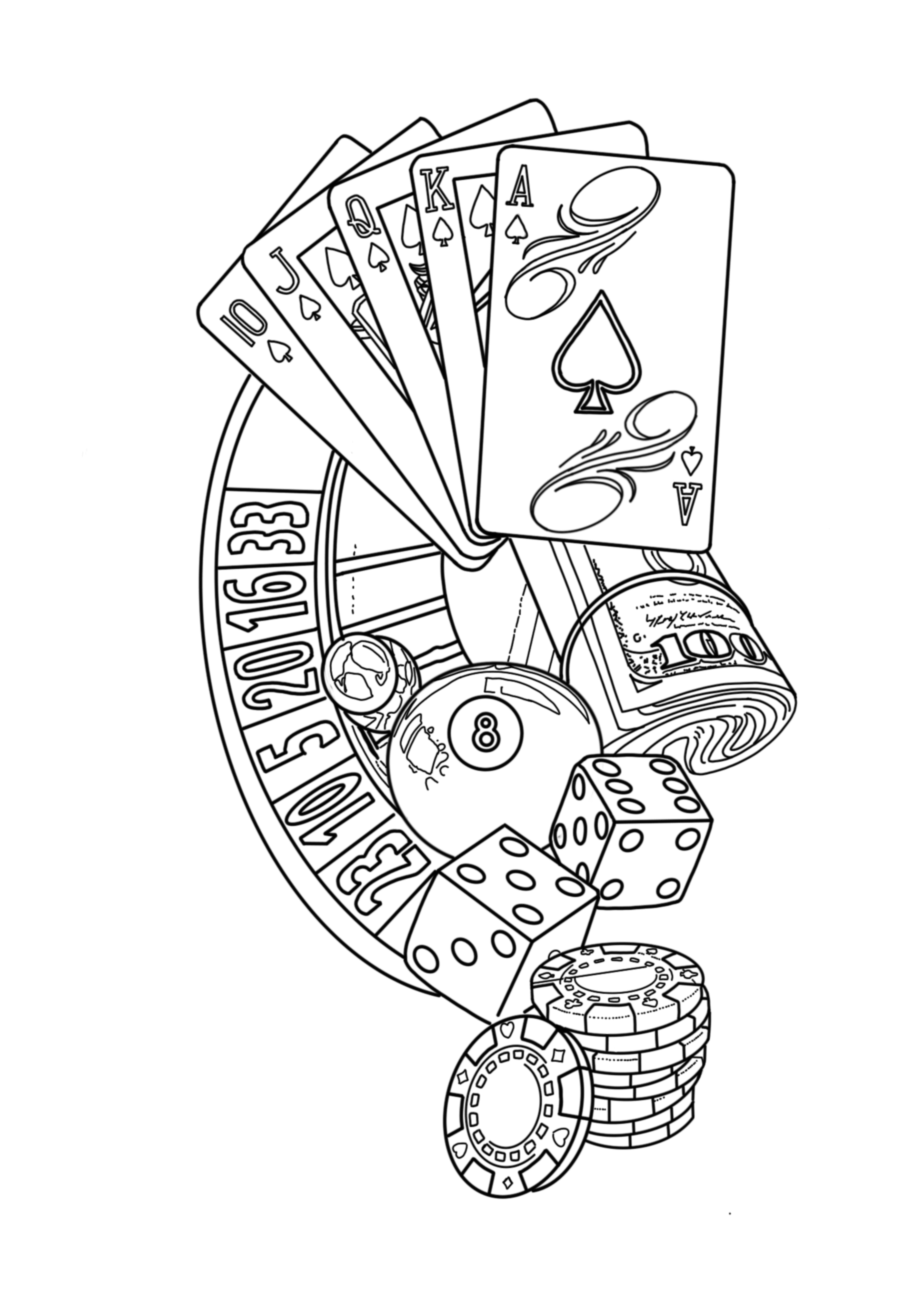 Money Gambling Tattoo Drawings: Bold Ink Ideas