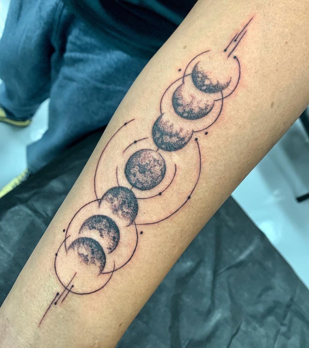 Moon Phase Spine Tattoo Moon Phases Tattoo Trendy Tattoos Tattoos