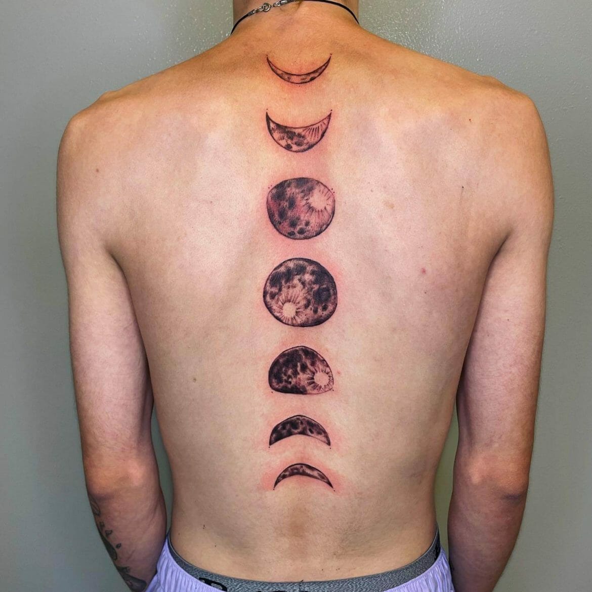 Moon Phases Spine Tattoo Tattoos Star Tattoo Designs Body Art Tattoos