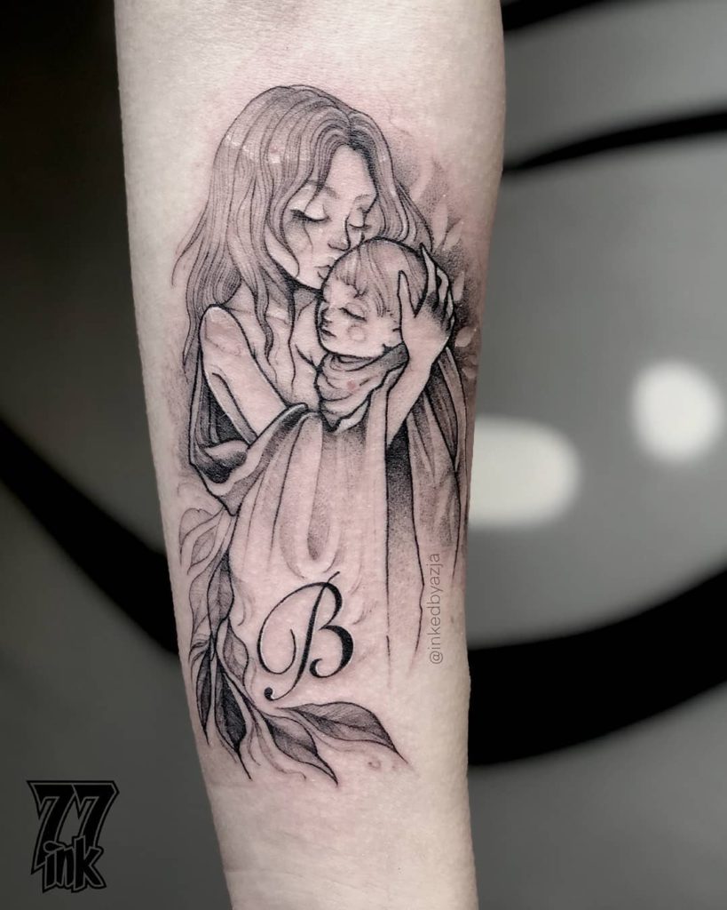 Mother And Child Tattoos Inspiring Tattoo Designs