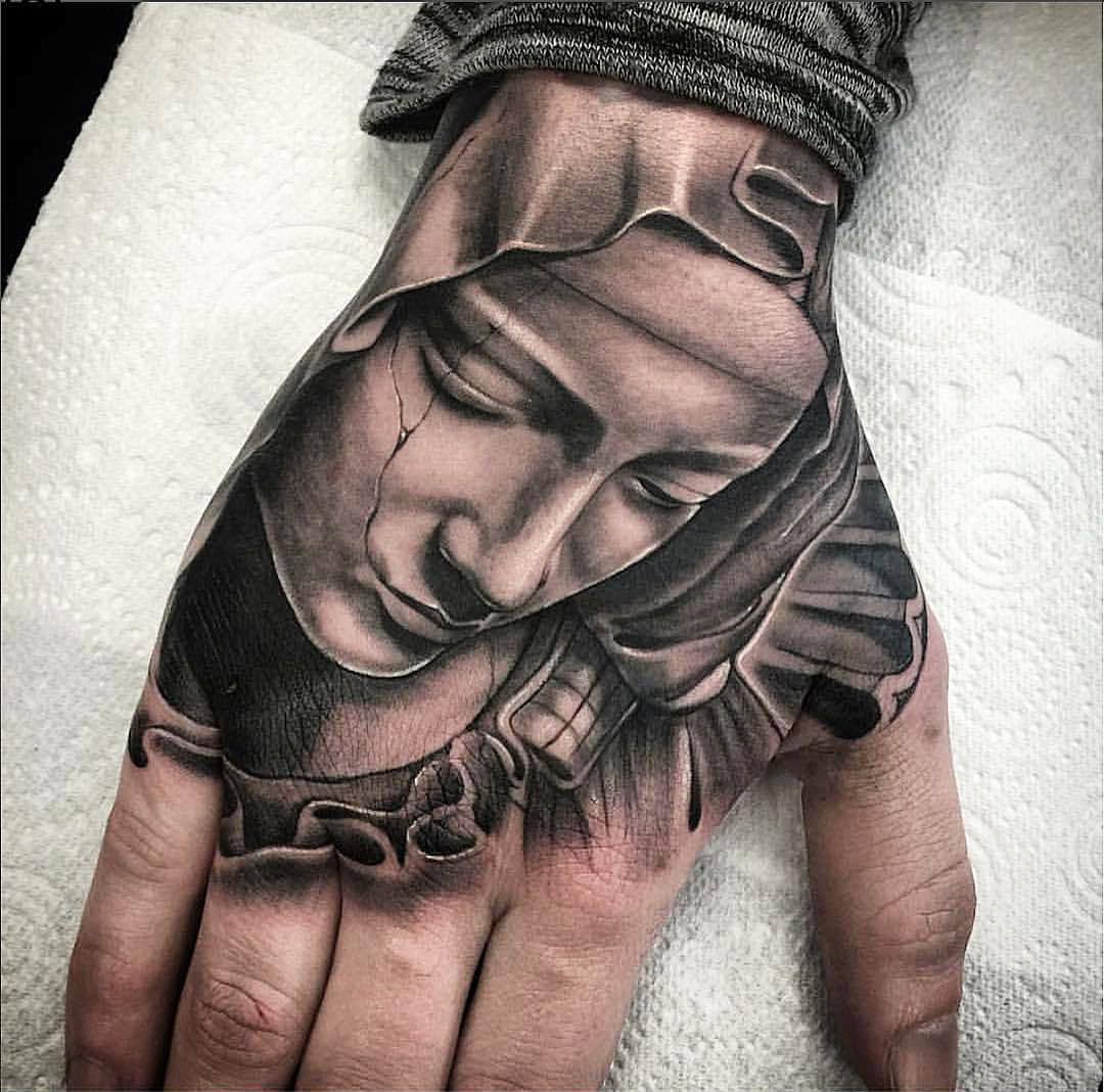 Mother Mary Crying Tattoo