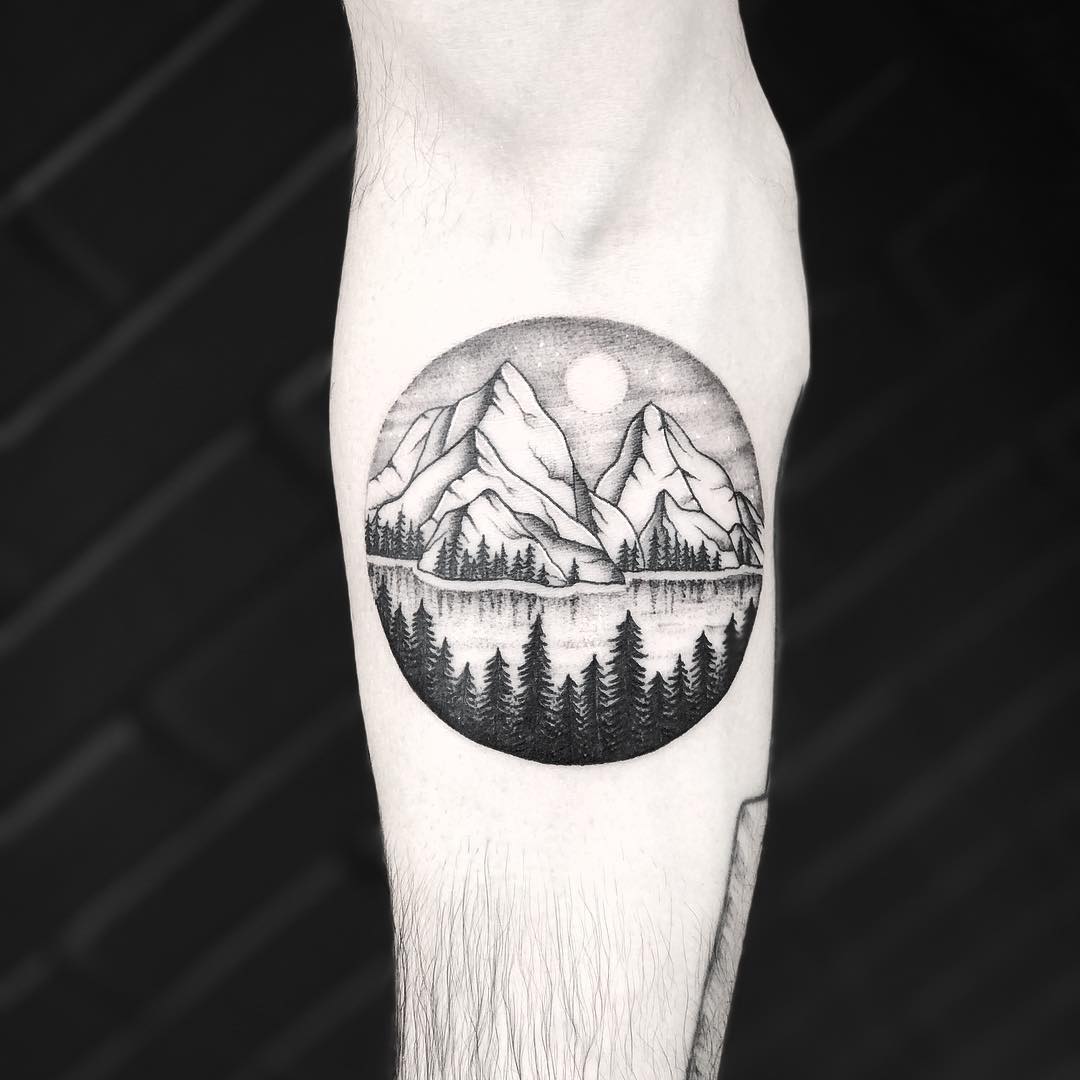 Mountain and Tree Tattoo: Symbolism and Design Ideas