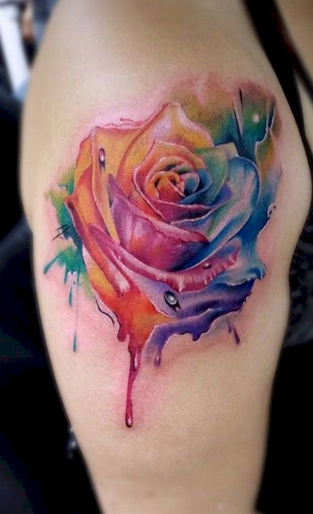 5 Stunning Multicolor Rainbow Rose Tattoo Ideas