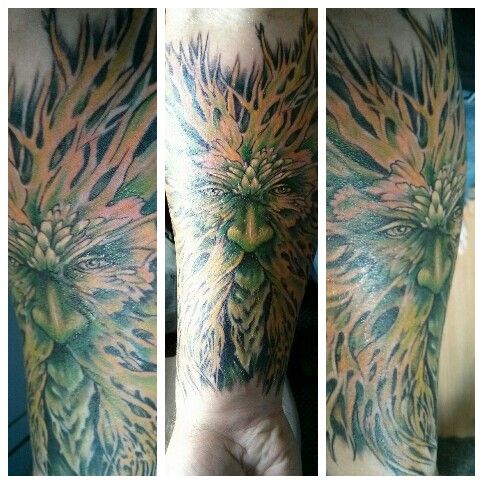 My New Greenman Tattoo By Filip Pasieka Green Man Tattoo Tattoos